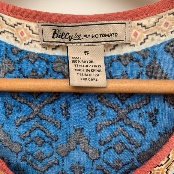 Billy by Flying Tomato Boho Print Festival Top S - Picture 4 of 8
